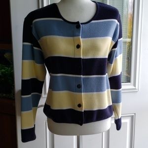 Christopher & Banks striped, button down sweater